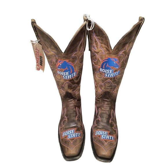 Boise State U Broncos Embroidered Gameday Cowboy Boots NWT Men's Size 8.5D